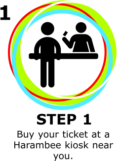 Step 1 Buy your ticket at a Harambee kiosk near you.